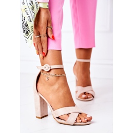 PS1 Sandaler för kvinnor på hälen mocka Beige Telmen 2