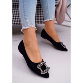 SEA Kvinnors ballerinor med stenar Black Divine svart 1