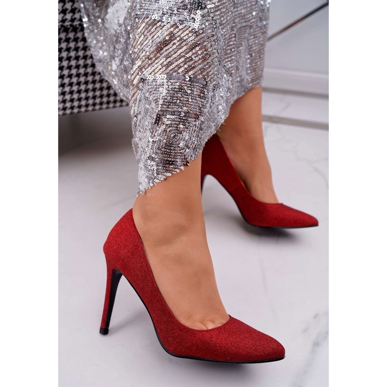 Stilettos Lu Boo Glitter Red för kvinnor D-57 Valerii svart 1