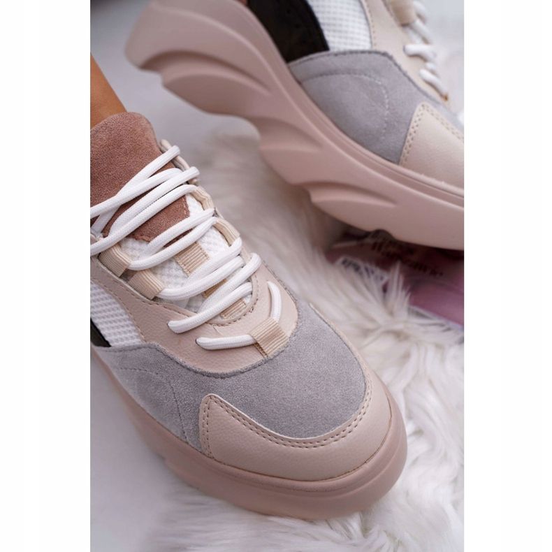 SEA Kvinnors sportskor Tjock sula Beige kardemumma 2