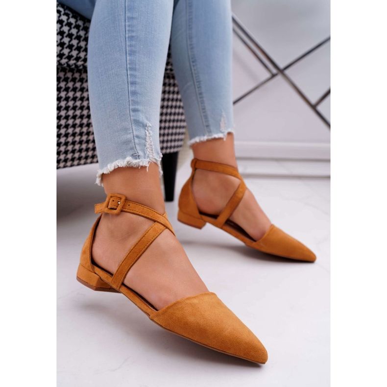 PS1 Ballerinor i mocka för kvinnor i Spitz Camel Vontare brun 1