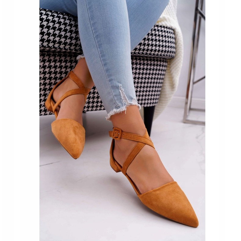 PS1 Ballerinor i mocka för kvinnor i Spitz Camel Vontare brun 2