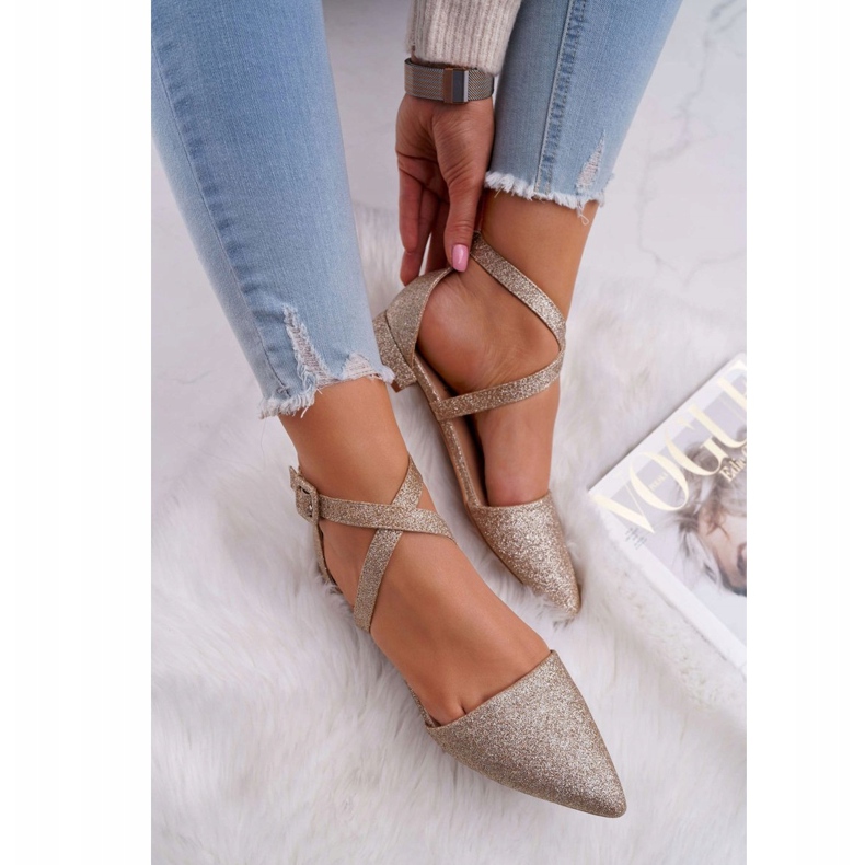 PS1 Glitterballerinor för kvinnor i Spitz Gold Vontare gyllene 2