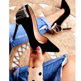 Kvinnors svarta pumpar mocka party Pacardo 1