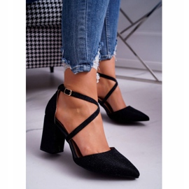 SEA Kvinnors pumpar på en klack Glitter Black Perset svart mångfärgad 2