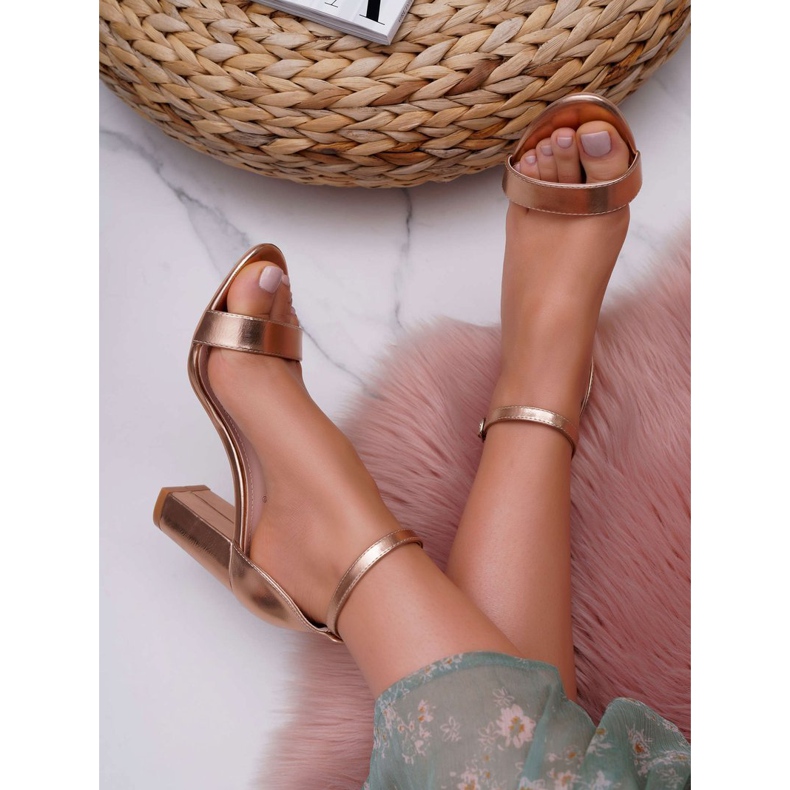 SEA Klassiska damsandaler på hälen Champagne Fiji rosa 1
