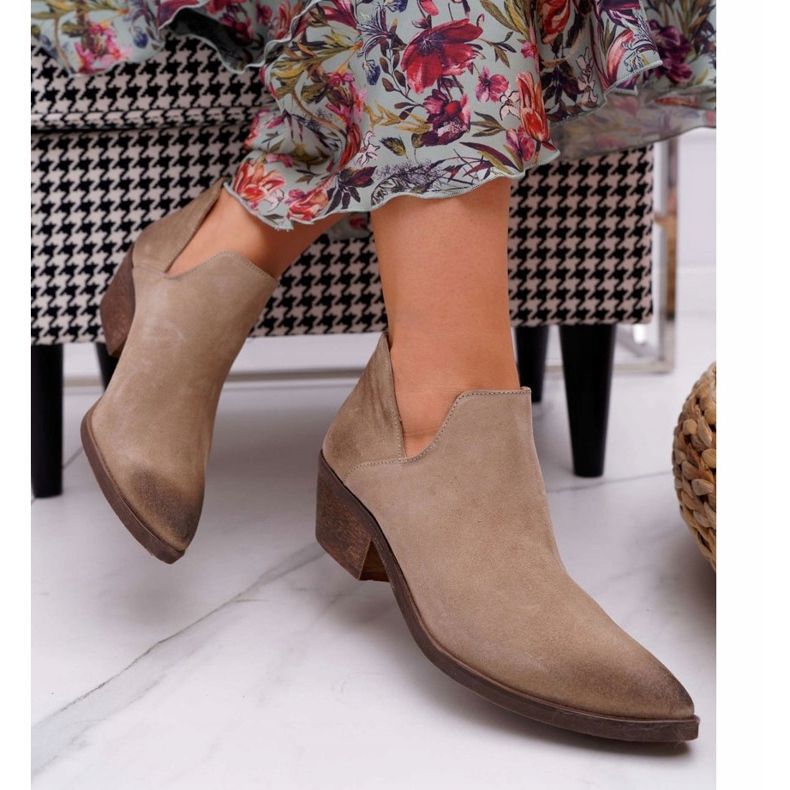 Nicole Damstövlar Beige Vårläder Anabella 2