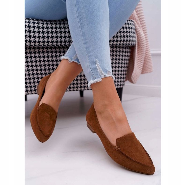 Nicole Dam Loafers Mocka Läder Loafers Cognac Homny brun 1