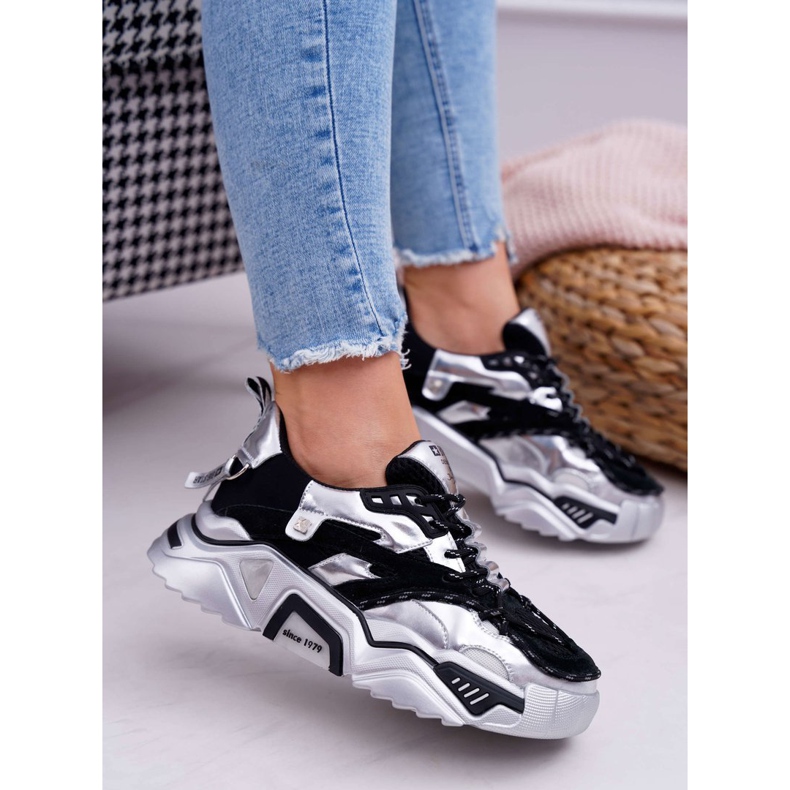 Kvinnors sportskor Big Star av Daniel Lopez Svart Silver FF274A527 grå 1