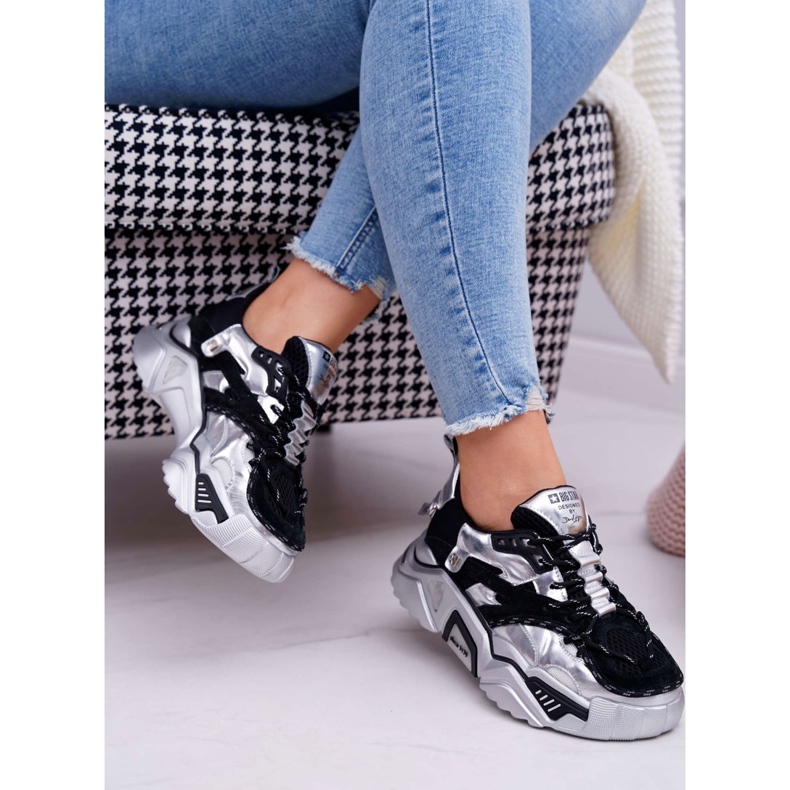 Kvinnors sportskor Big Star av Daniel Lopez Svart Silver FF274A527 grå 2