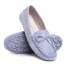 Loafers för kvinnor Suede S.Barski A199 Blue Wannabe blå 1