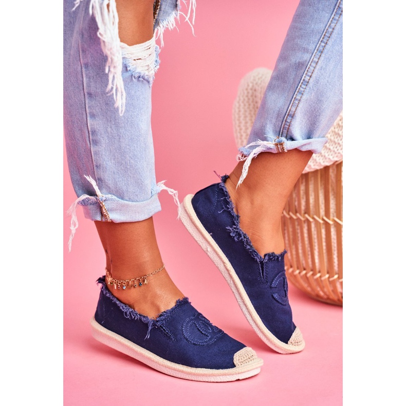 SEA Kvinnors Espadrilles Navy Blue Flaure marinblå 1
