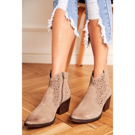 S.Barski Damstövlar Läder Beige Barski 12622-21 2