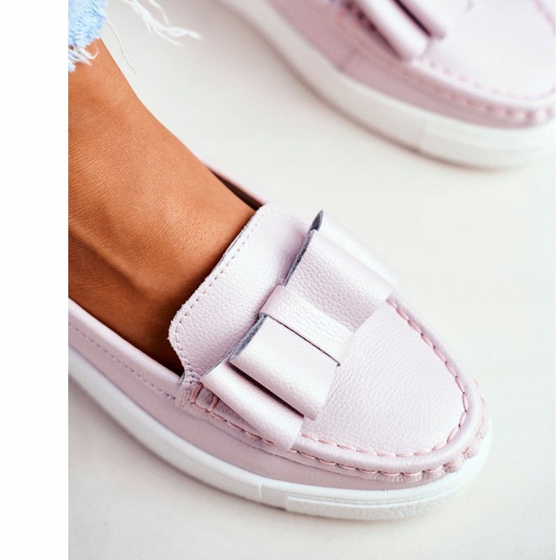 S.Barski Loafers för kvinnor i läderrosa Lovren 1