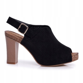 Kvinnors sandaler med hög klack Sergio Leone SK855 Svart Senillo 5