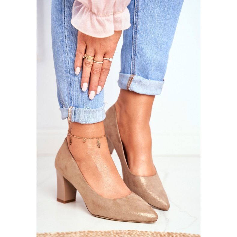 Dampumps Sergio Leone PB403 Skimrande Beige Herline 1