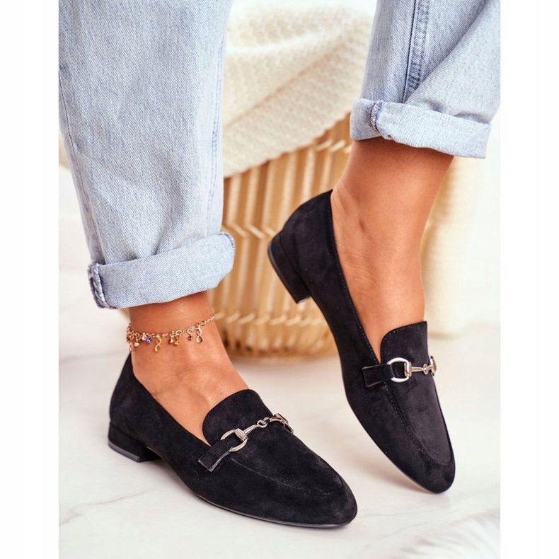 Dam Loafers Mocka Sergio Leone MK733 Svart Febbi 1