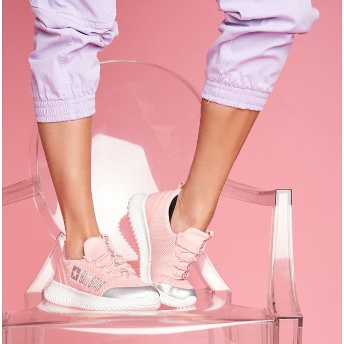 Kvinnors sportskor Big Star Light Pink FF274A413 rosa 2