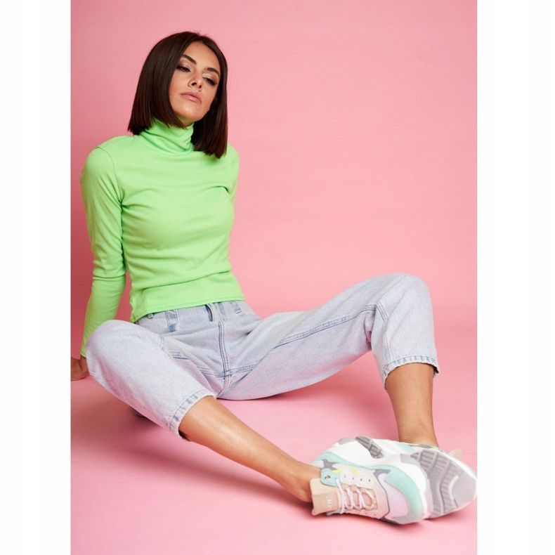 Kvinnors sportläderskor GOE Mint Vit FF2N3011 grön 2