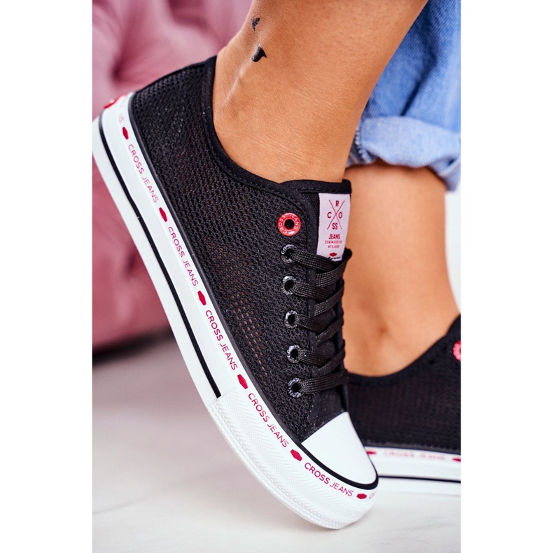 Kvinnors sneakers Cross Jeans Black Mesh FF2R4015C svart 2