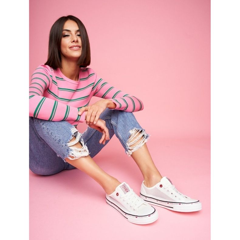 Kvinnors sneakers Cross Jeans White Mesh FF2R4016C vit 1