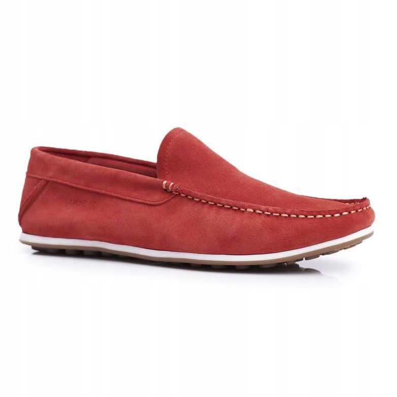 Loafers för män GOE Red Nubuck FF1N3055 röd 1