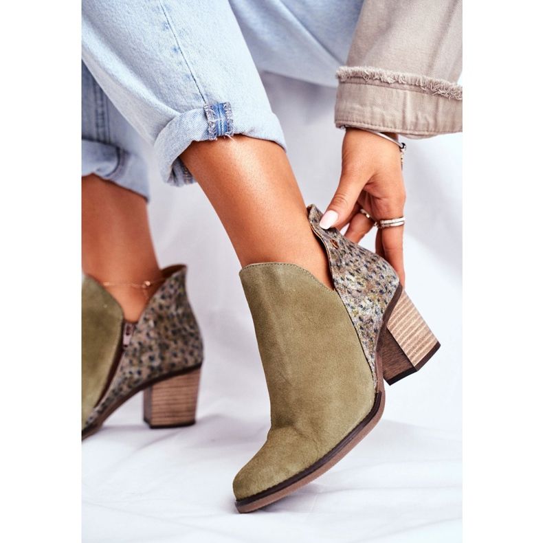 Damskor på hälen Maciejka Vårläder Oliv 04492-24 grön 1