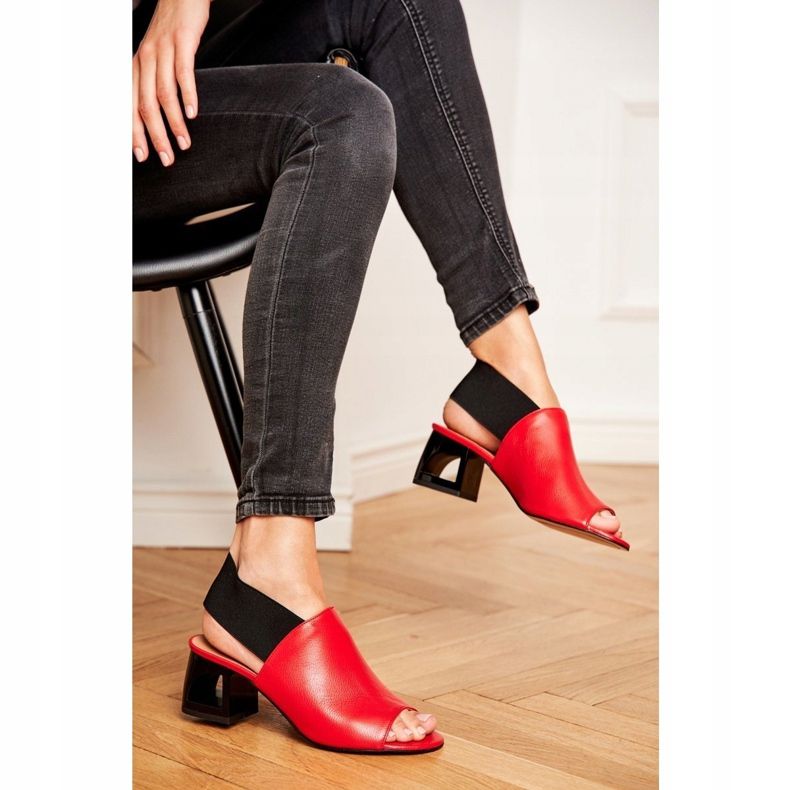 Kvinnors sandaler på hög klack Laura Messi Läder Röd Grehno 1919 1