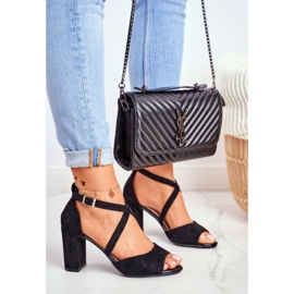 Kvinnors sandaler på högklackat Sergio Leone svart SK865 1