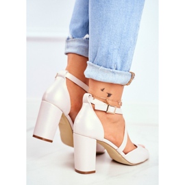 Kvinnors sandaler med hög klack Sergio Leone Beige Pearl SK865 2