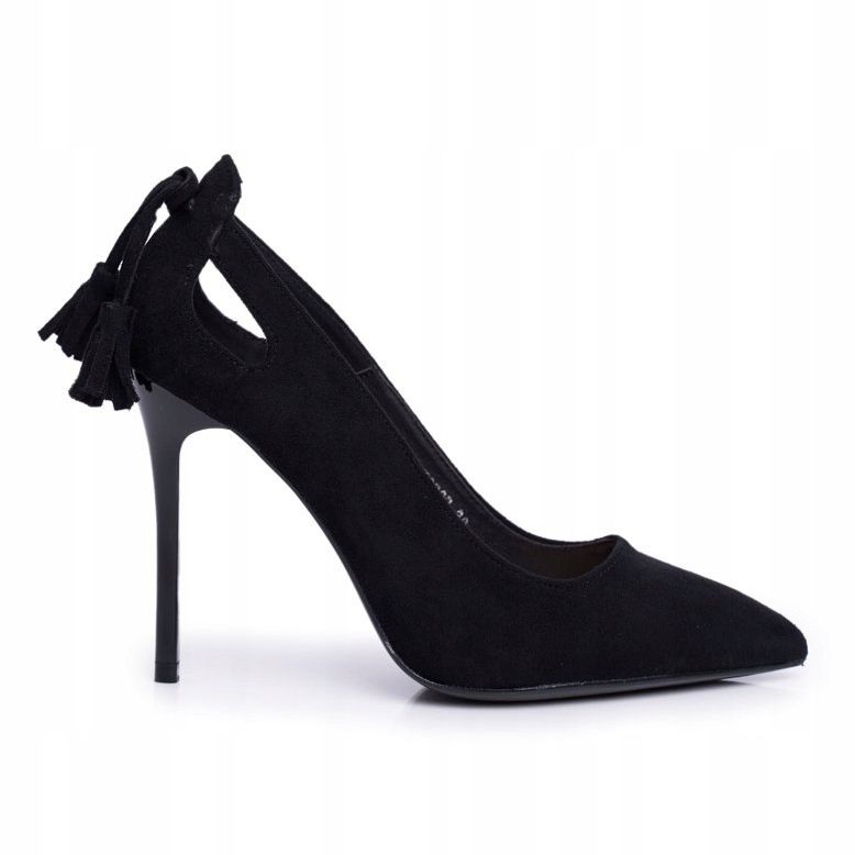 PS1 Stilettos mocka för kvinnor med svart spets 1