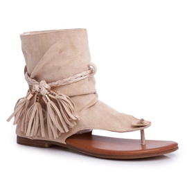 SEA Sandaler för kvinnor Sandaler med skaft Beige SL1011 Madrit 2