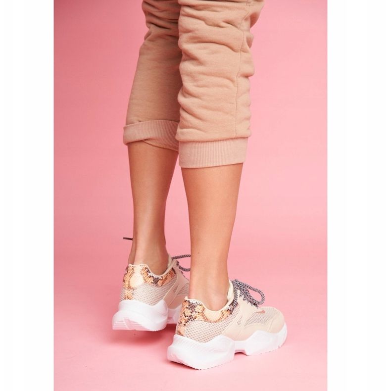 PS1 Kvinnors sportskor Snakeskin Beige Giselle 2