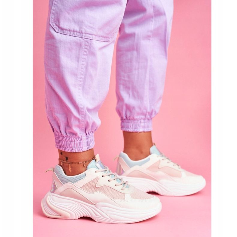 PS1 Kvinnors sportskor Färgglada Beige Pinner vit 2