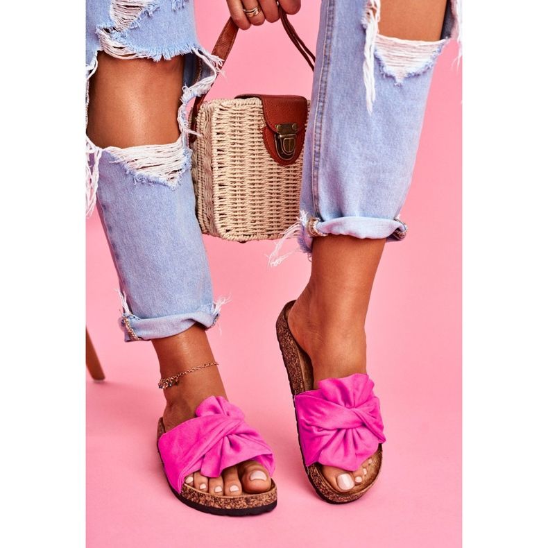 PS1 Dam tofflor på korkbågar Fuchsia Felis rosa 1