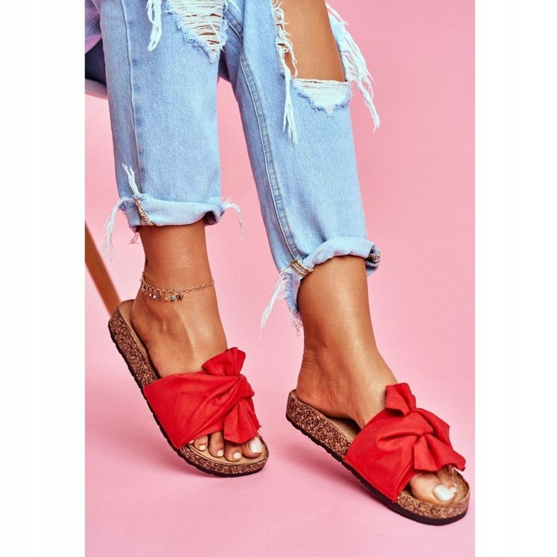 PS1 Dam tofflor på korkbågar röda Felis 1