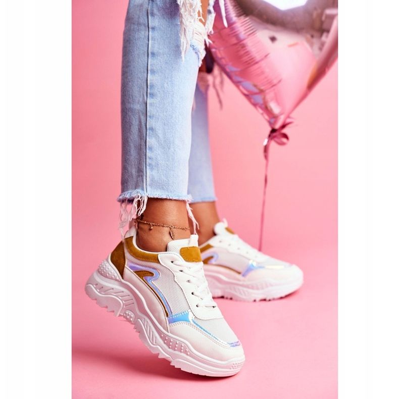 BUGO Kvinnors sportskor Gul och vitt minne 1