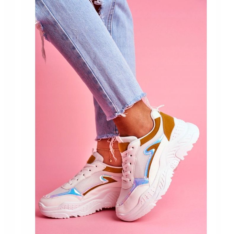 BUGO Kvinnors sportskor Gul och vitt minne 2