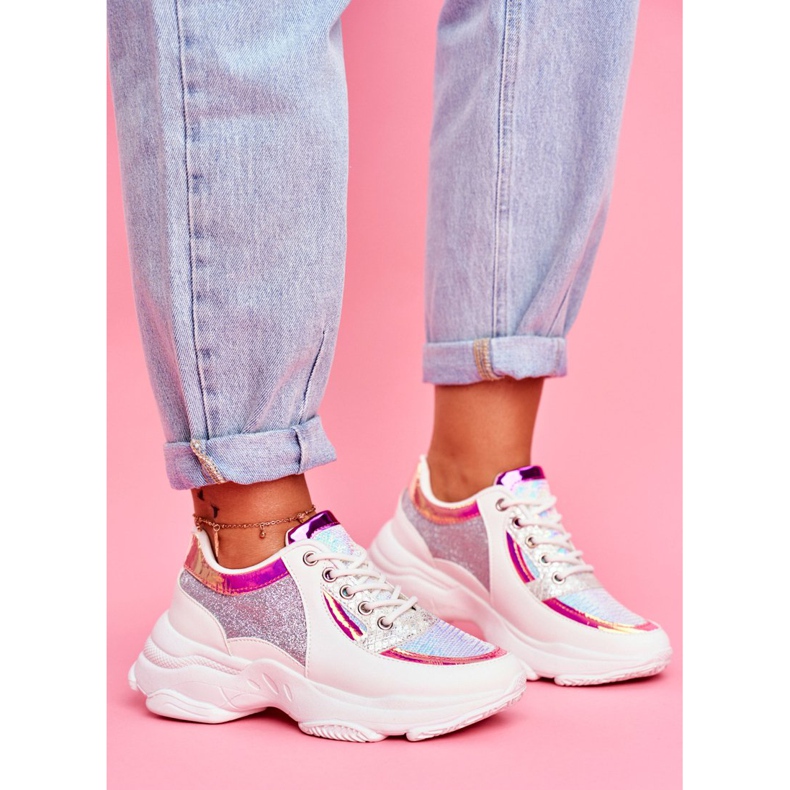 BUGO Kvinnors sportskor Glitter White Vebi vit 2