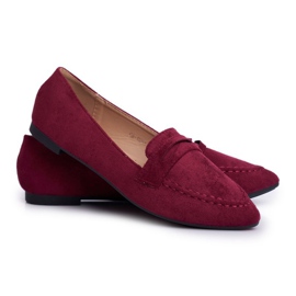 BUGO Loafers för kvinnor Mocka CH-1M6 Burgundy Laveria röd 1