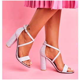 PS1 Kvinnors sandaler på hälen Brocade Silver Vivi grå 2