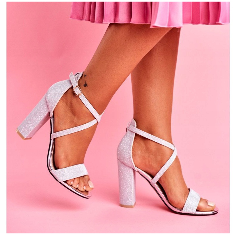 PS1 Kvinnors sandaler på hälen Brocade Silver Vivi grå 2