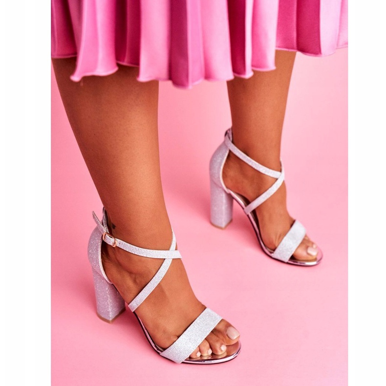 PS1 Kvinnors sandaler på hälen Brocade Silver Vivi grå 1