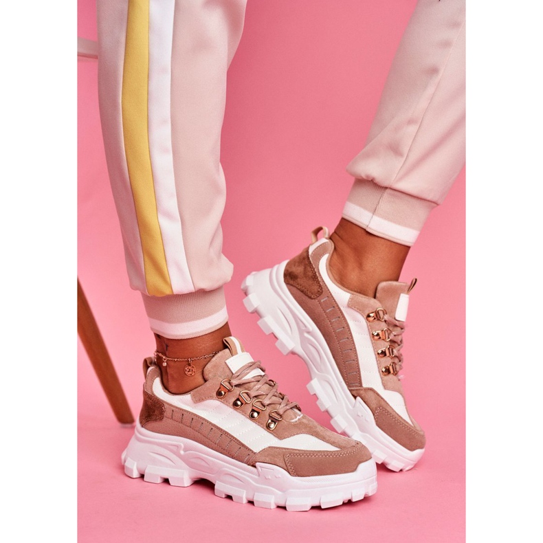 SEA Kvinnors sportskor Beige och vita palmer brun 1