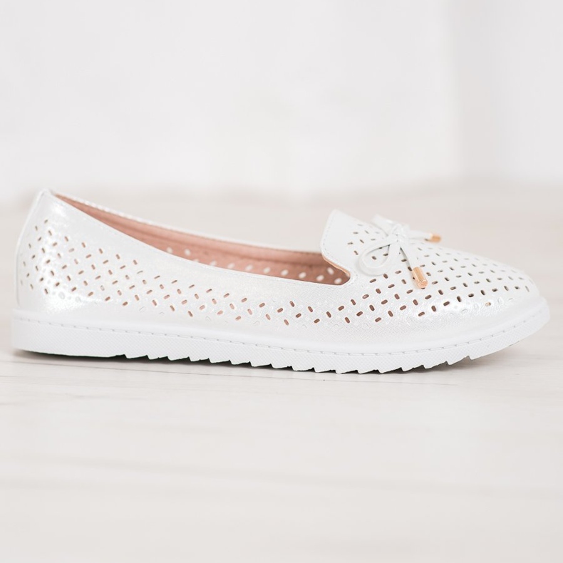 Weide Openwork loafers med glitter vit grå 2