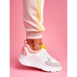 BUGO Kvinnors sportskor rosa och vita Fresno 2