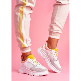 BUGO Kvinnors sportskor rosa och vita Fresno 1