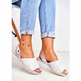 Sandaler för kvinnor Flat Sergio Leone Silver SK030 grå 1