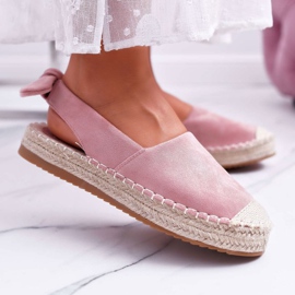 FRJ Kvinnors Espadrilles mocka rosa kontur 1