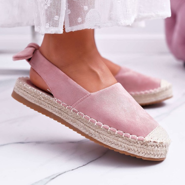 FRJ Kvinnors Espadrilles mocka rosa kontur 1
